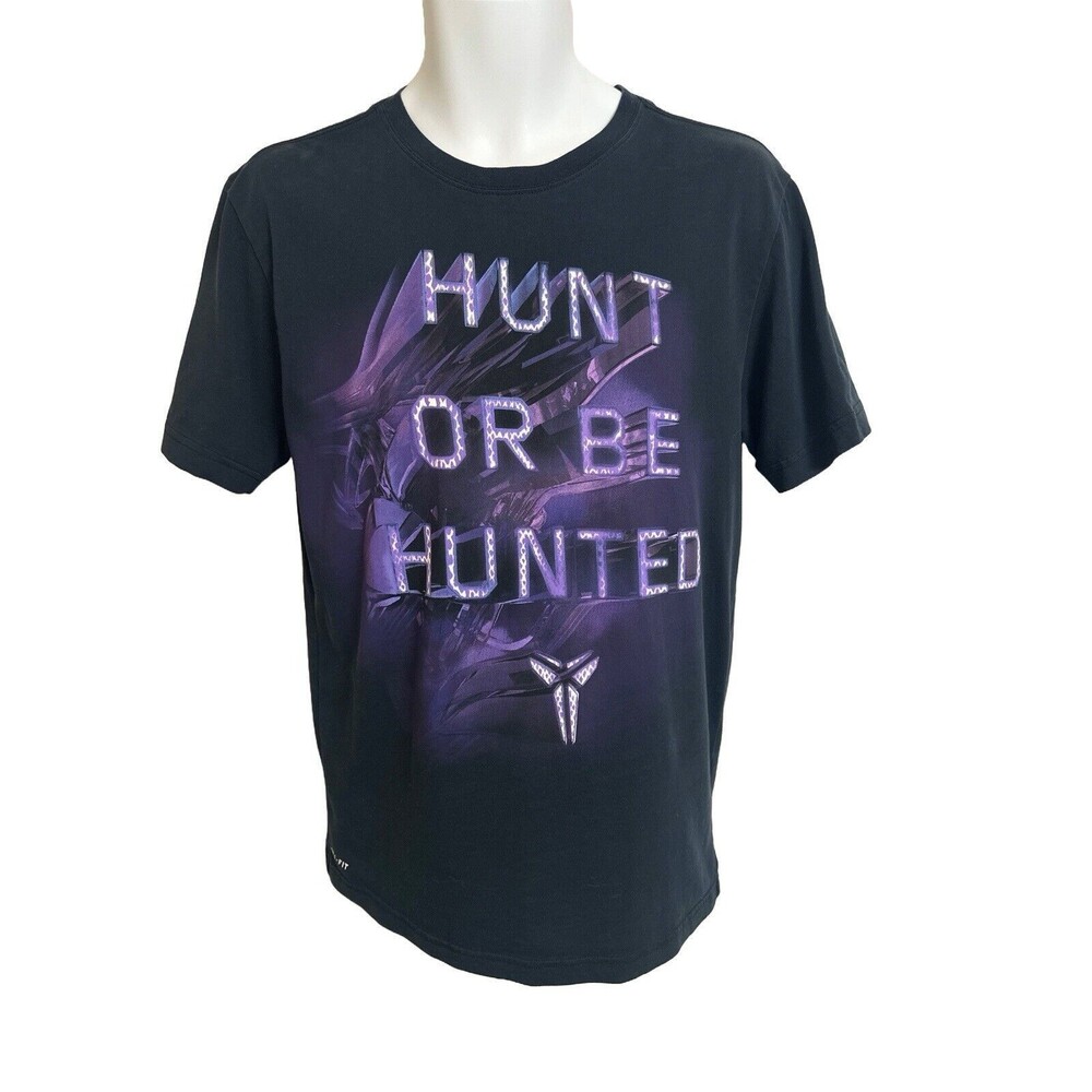 Nike Kobe Bryant Men's M Black Mamba T-Shirt Hunt or Be Hunted Purple Dri-Fit